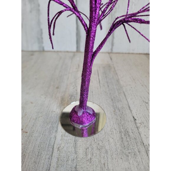 Purple glitter sparkle haunted Halloween tree Village accessory - Picture 2 of 9